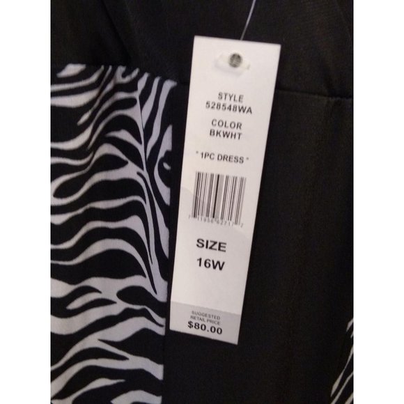 Maxi Dress Black White Zebra 16W NWT - Picture 4 of 8
